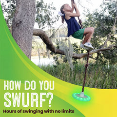 Swurfer Disco Tree Swing with LED Lights - Swing Sets for Backyard, Outdoor Swing, Swingset Outdoor for Kids, Easy Installation, Up to 200lbs
