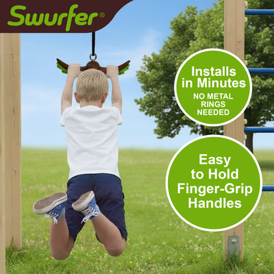Swurfer Ninja Twister Swing Spins Set - 360° Twist Spin Toy, Swing Set Accessories for Backyard, Kids Outdoor Toys, Playground Hang Toys, Easy Install, Adjust Height, Durable, Up to 300lbs, Hawk