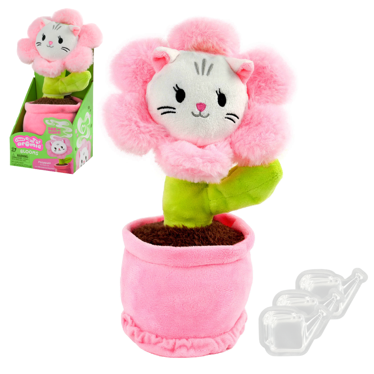 I love Aromie Blooms Potted Flower Stuffed Animal, Plush Toy with Visible Mist & Refillable Scent Pods