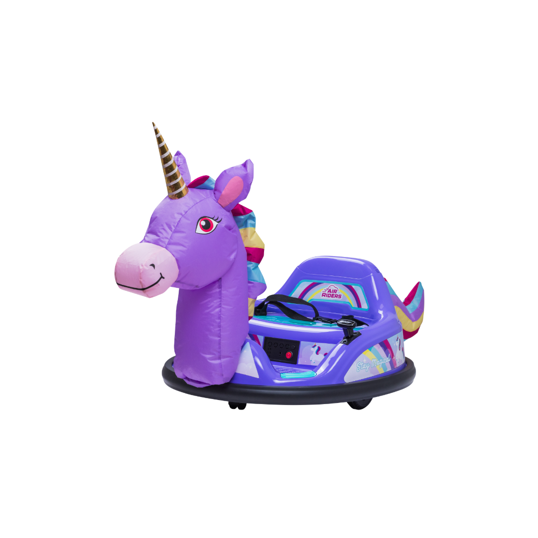 ImaginAir 6V Bumper Car with Auto-Inflated Purple Unicorn