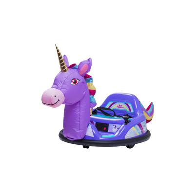 ImaginAir 6V Bumper Car with Auto-Inflated Purple Unicorn