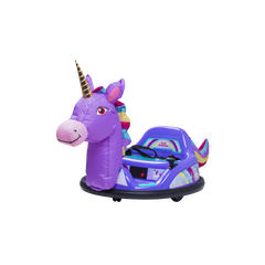 ImaginAir 6V Bumper Car with Auto-Inflated Purple Unicorn