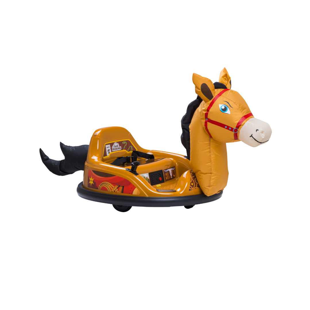 ImaginAir 6V Bumper Car with Auto-Inflated Brown Horse