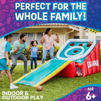 Flybar FunPark Giant Inflatable Skee‑Ball Game – 11 Ft. Long Arcade Toy  with 4 Balls and Electric Air Pump for Backyard, Indoor or Outdoor Family Play; Active Game for Kids & Adults, Ages 6+