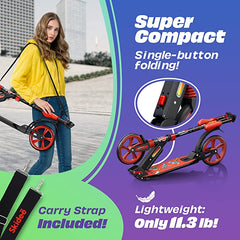 X3M Scooter for Kids Ages 6-12 - Scooters for Teens 12 Years and Up - Adult Scooter with Anti-Shock Suspension - Scooter for Kids 8 Years and Up with 4 Adjustment Levels Handlebar Up to 41 Inches High