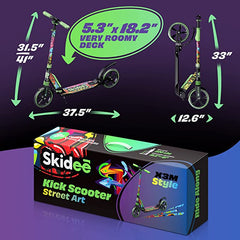 X3M Scooter for Kids Ages 6-12 - Scooters for Teens 12 Years and Up - Adult Scooter with Anti-Shock Suspension - Scooter for Kids 8 Years and Up with 4 Adjustment Levels Handlebar Up to 41 Inches High