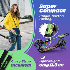 X3M Scooter for Kids Ages 6-12 - Scooters for Teens 12 Years and Up - Adult Scooter with Anti-Shock Suspension - Scooter for Kids 8 Years and Up with 4 Adjustment Levels Handlebar Up to 41 Inches High