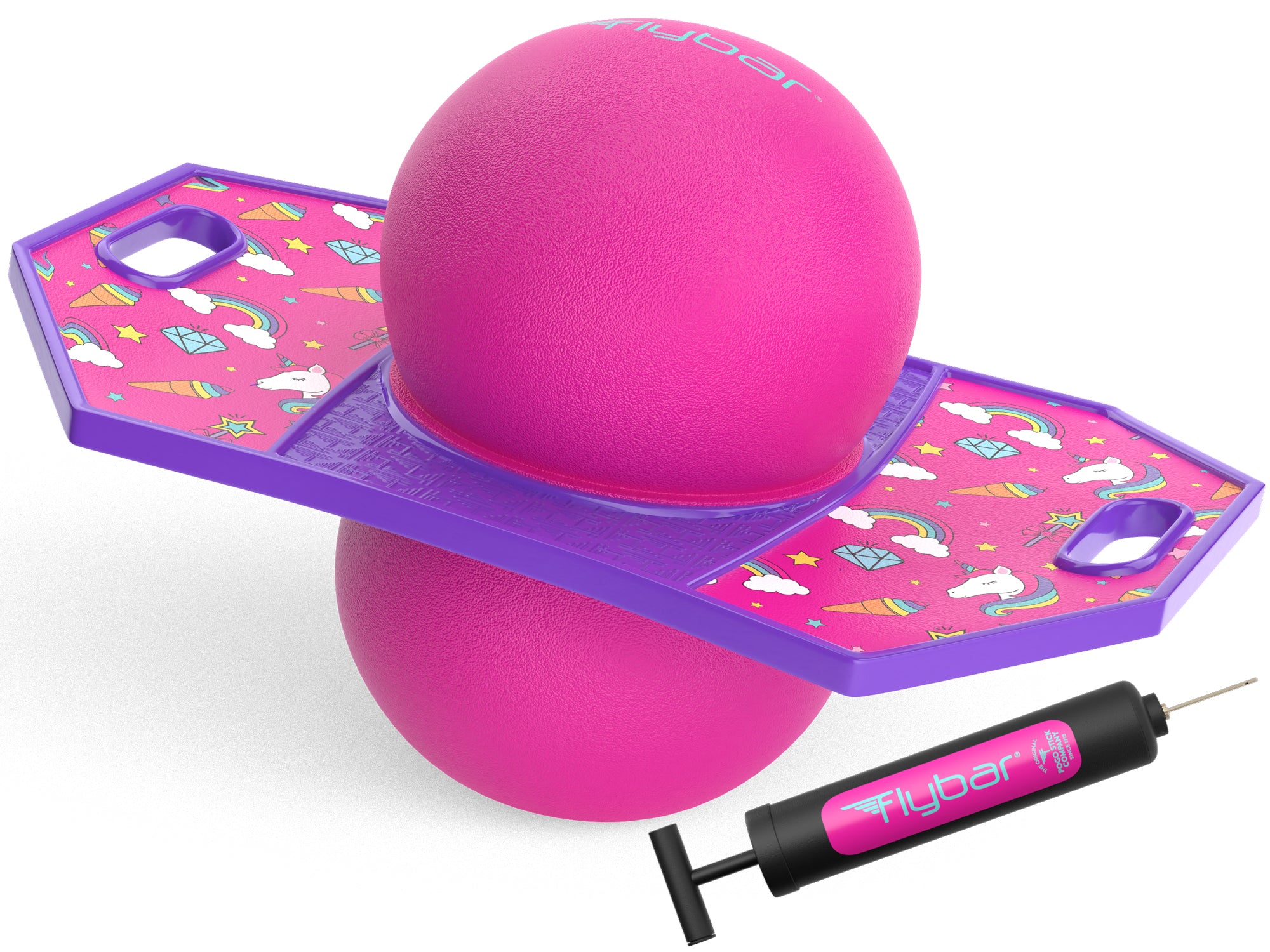 Flybar Pogo Trick Ball for Kids – Balance Bounce Board with Anti-Slip Deck – Pump Included - Indoor & Outdoor Toys for Boys and Girls Fun Way to Reduce Screen Time Supports up to 160 lbs – Ages 6+