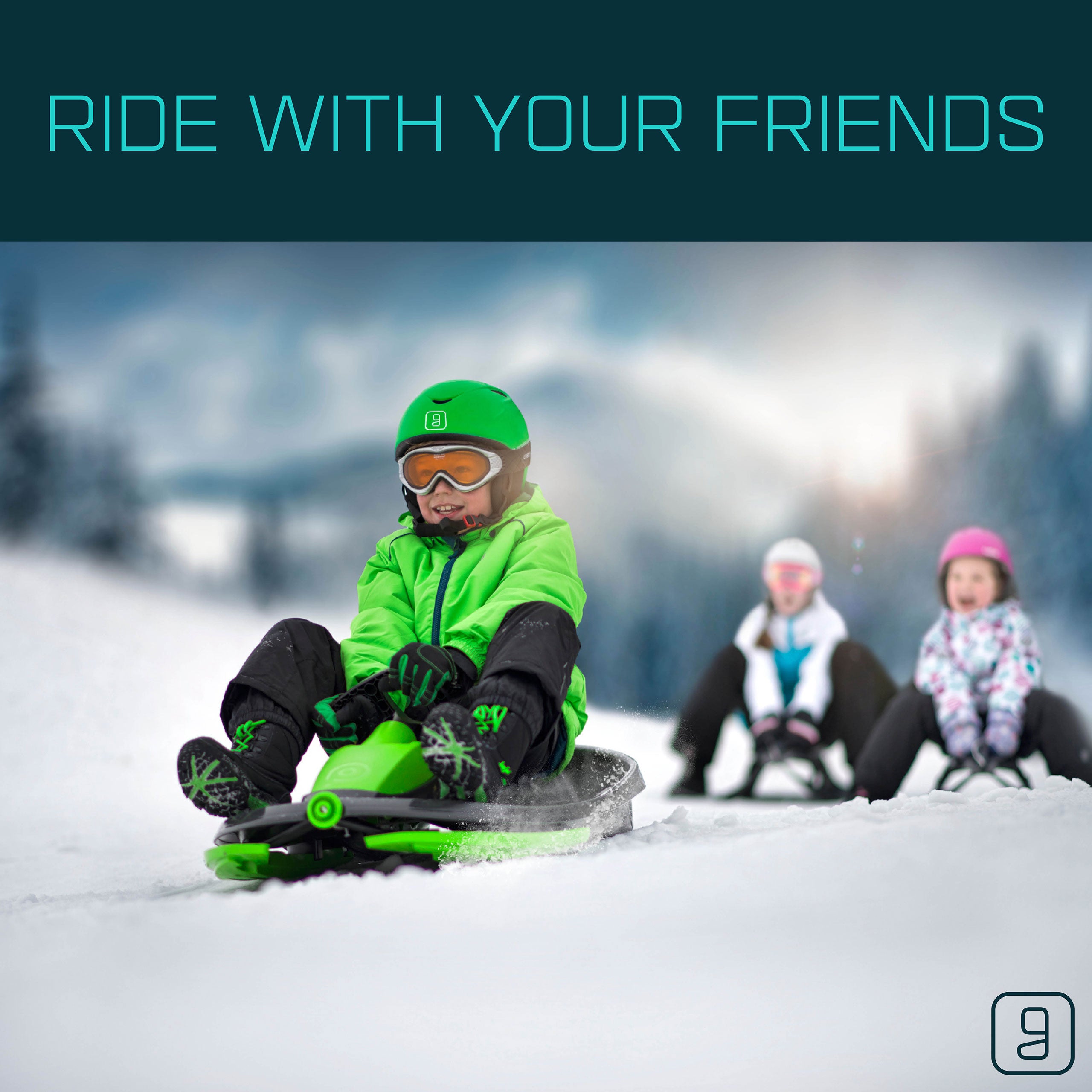 Gizmo Riders Snow Sled for Kids & Adults, Durable Plastic Sled, Lightweight, Age 3+