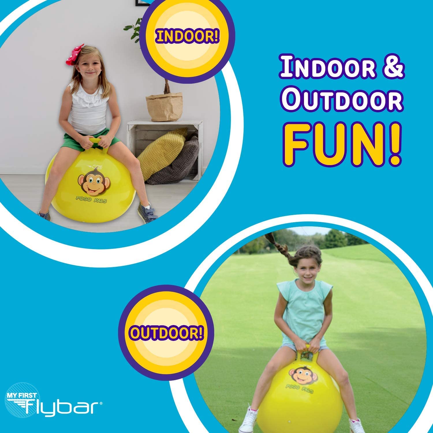 Pogo Pals Foxy Bouncy Hopper Ball, Indoor/Outdoor, Kids ages 3+