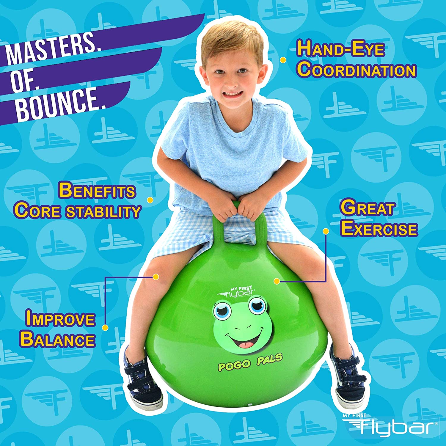 Pogo Pals Froggy Bouncy Hopper Ball, Indoor/Outdoor, Kids ages 3+