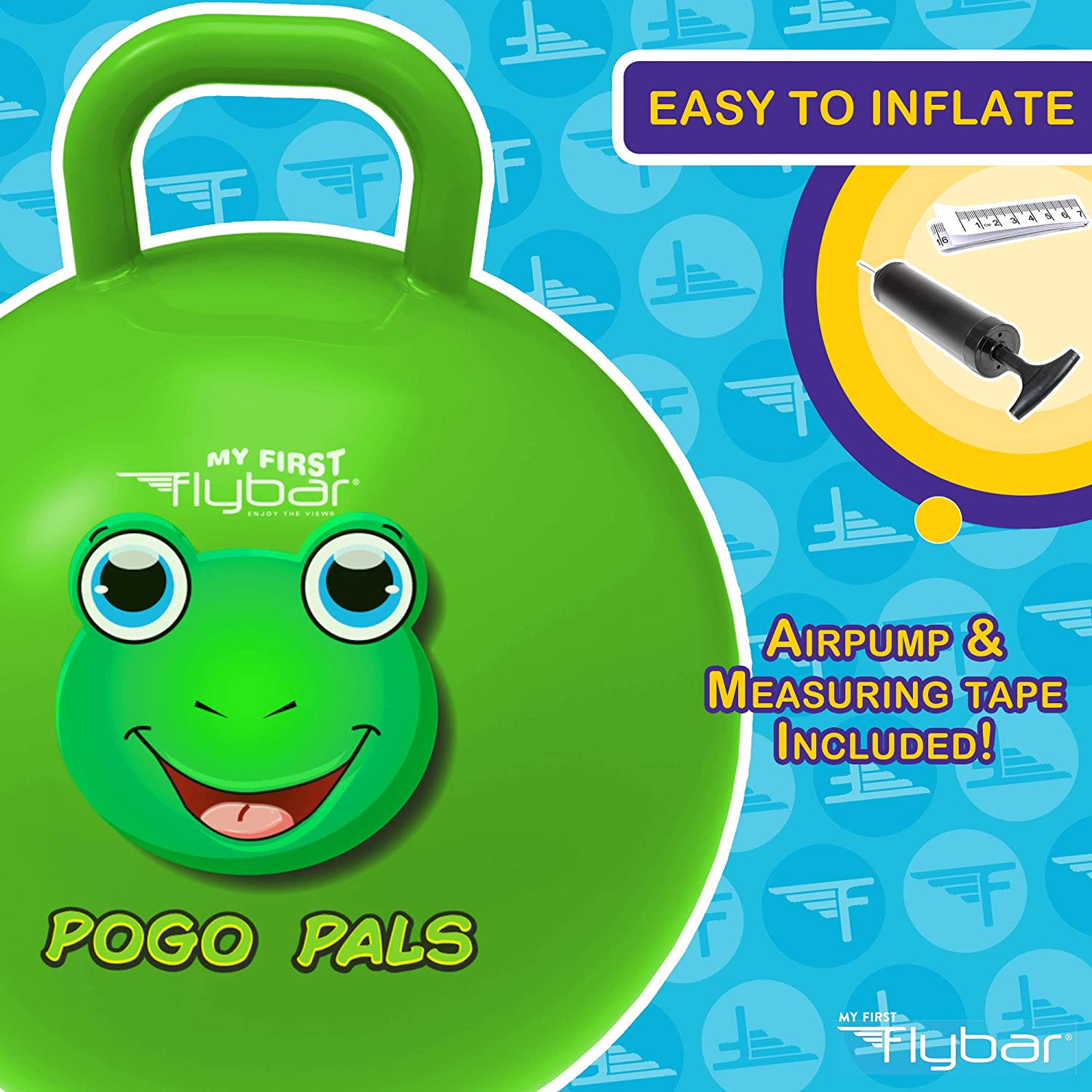 Pogo Pals Froggy Bouncy Hopper Ball, Indoor/Outdoor, Kids ages 3+