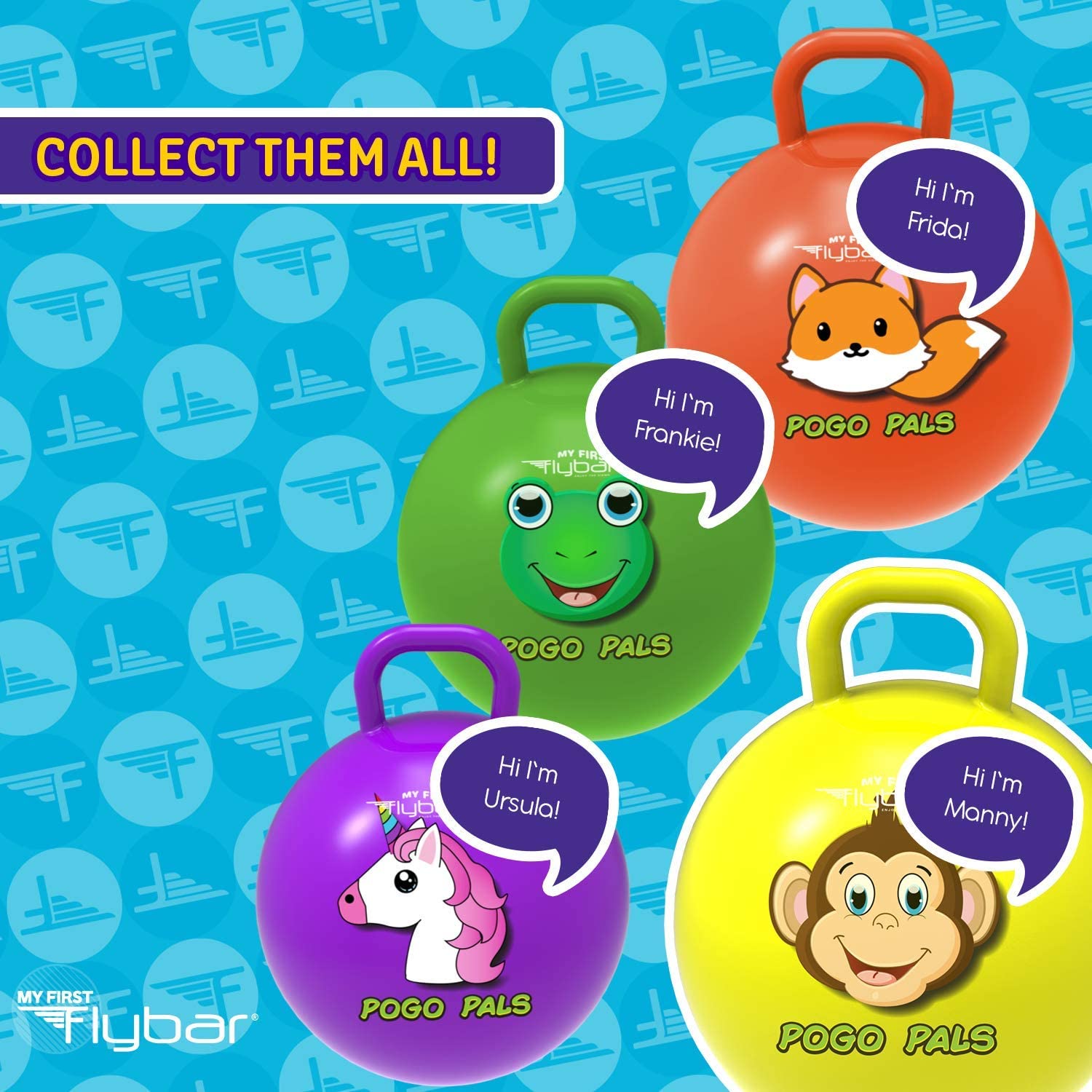 Pogo Pals Froggy Bouncy Hopper Ball, Indoor/Outdoor, Kids ages 3+
