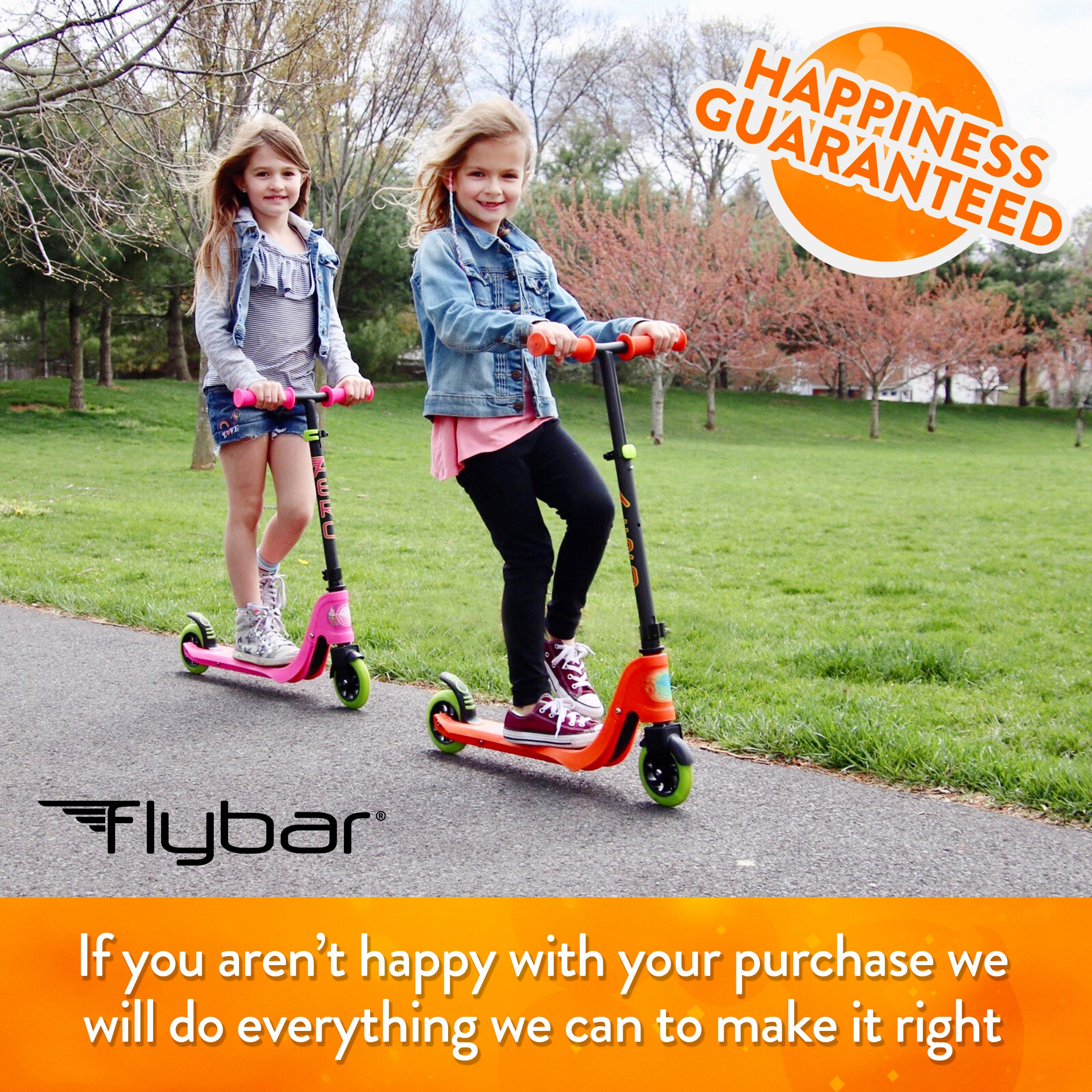 Aero 2 Wheel Kick Scooter with Light Up LED Wheels Flybar