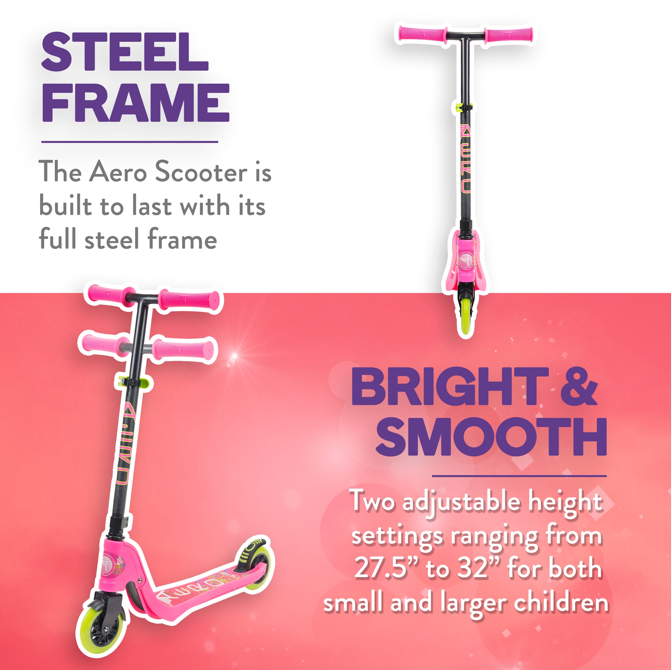 Full light 2025 up pink scooter