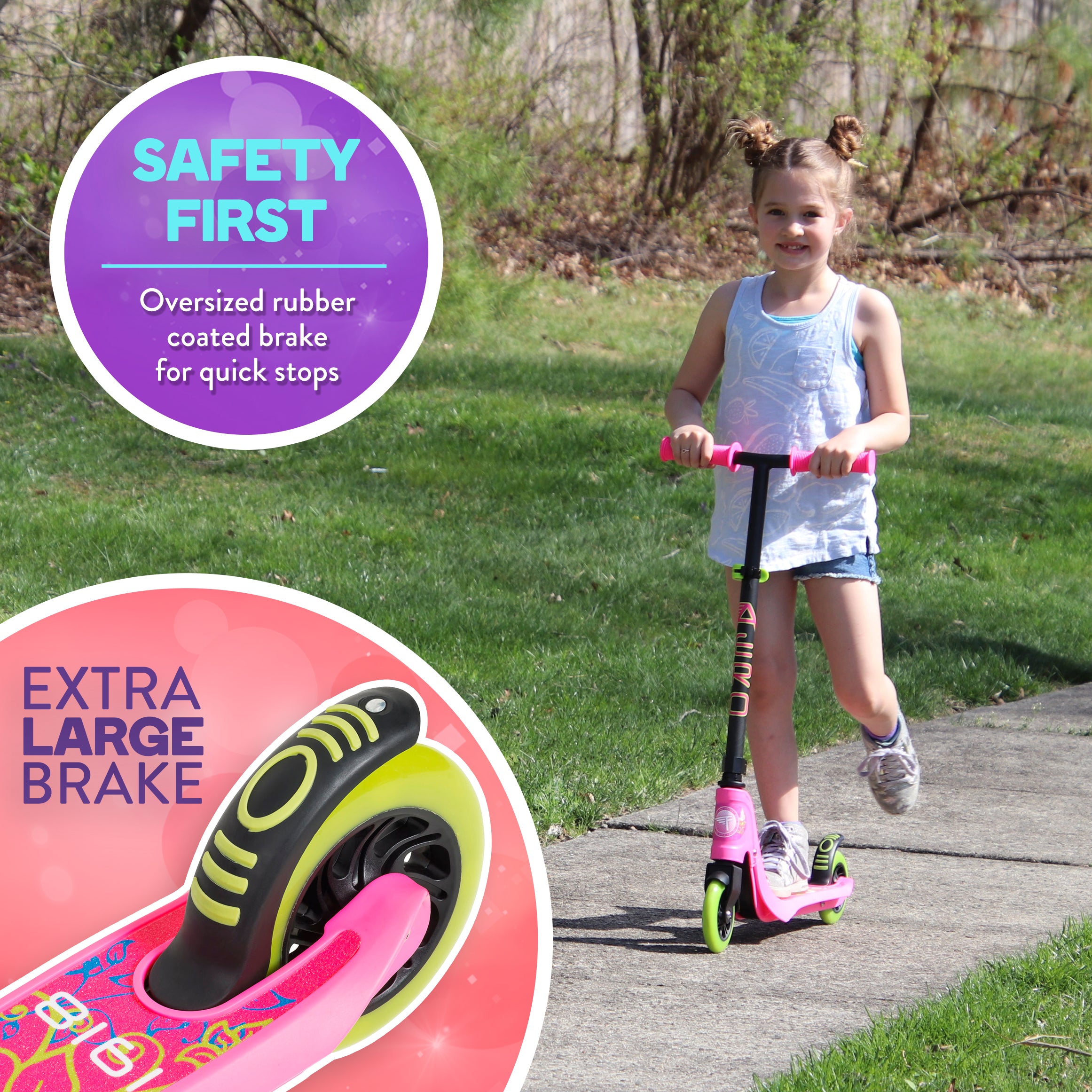 Aero 2-Wheel Kick Scooter with Light Up LED Wheels