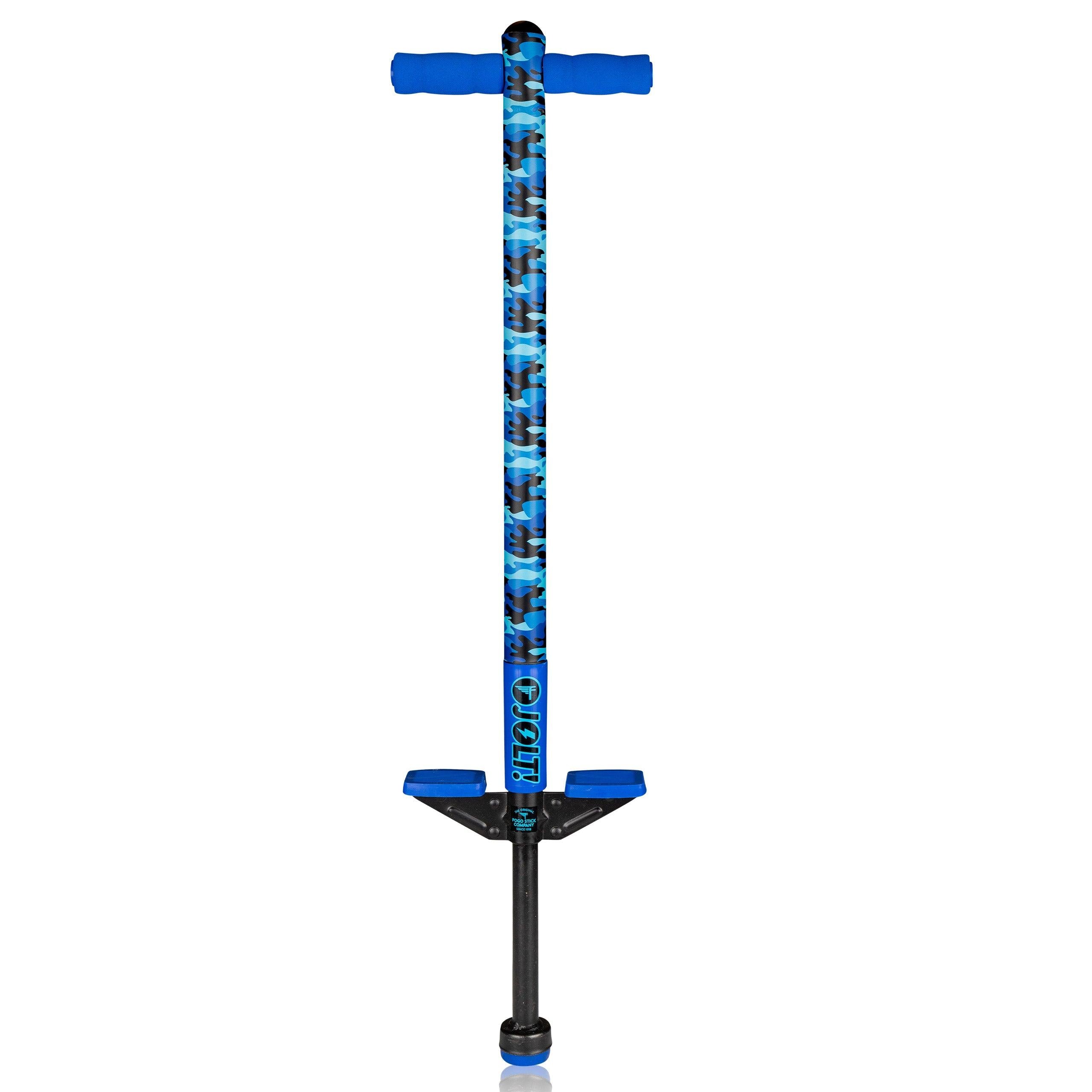 Flybar Foam Jolt Pogo Stick for Kids Ages 6+, 4 to 8 Pounds, Perfect for Beginners (Blue Camo) - Flybar1