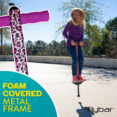 Flybar Foam Jolt Pogo Stick for Kids Ages 6+, 4 to 8 Pounds, Perfect for Beginners (Blue Camo) - Flybar1