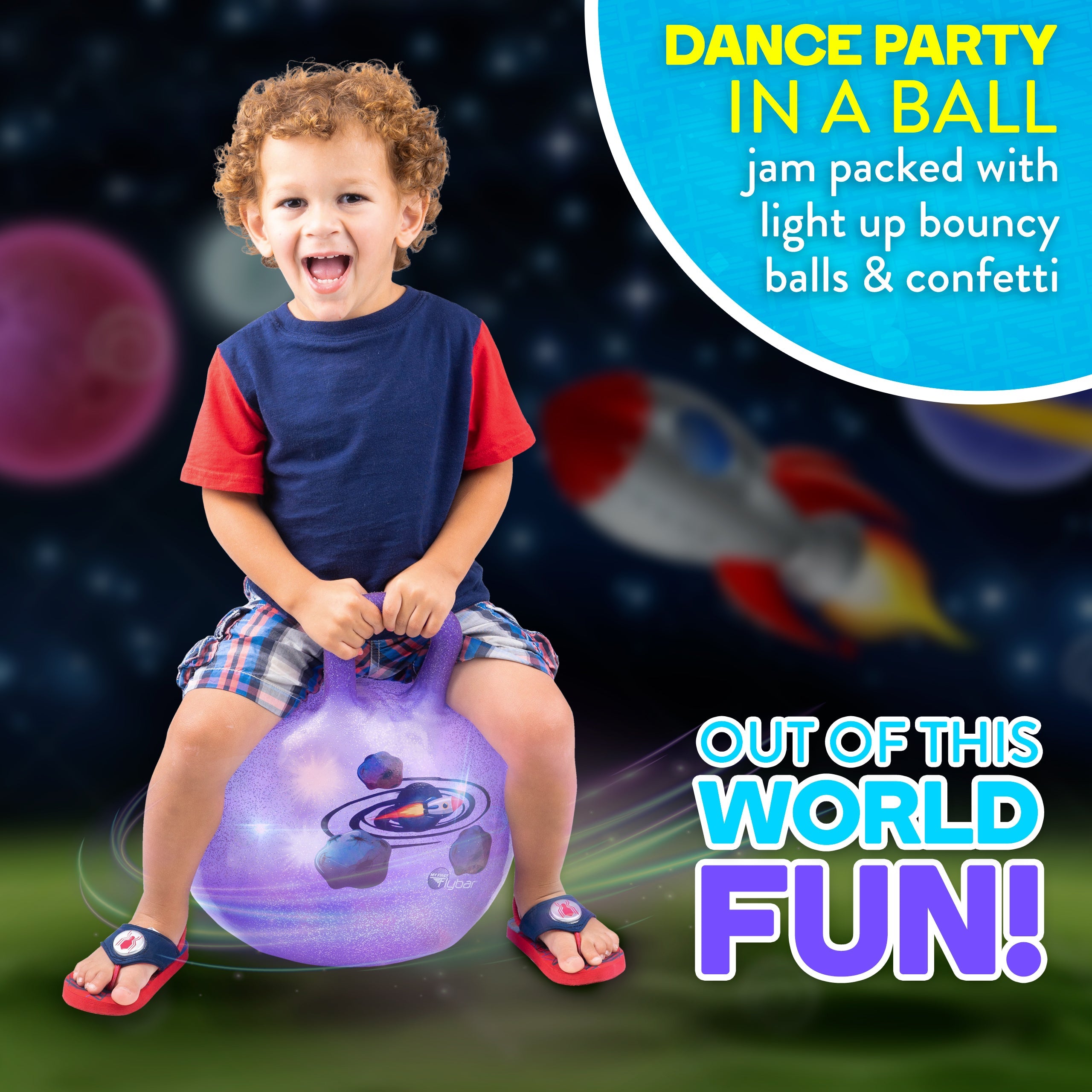 LED Light Up Dance Party Hopper Ball, Indoor/Outdoor, Kids 3+