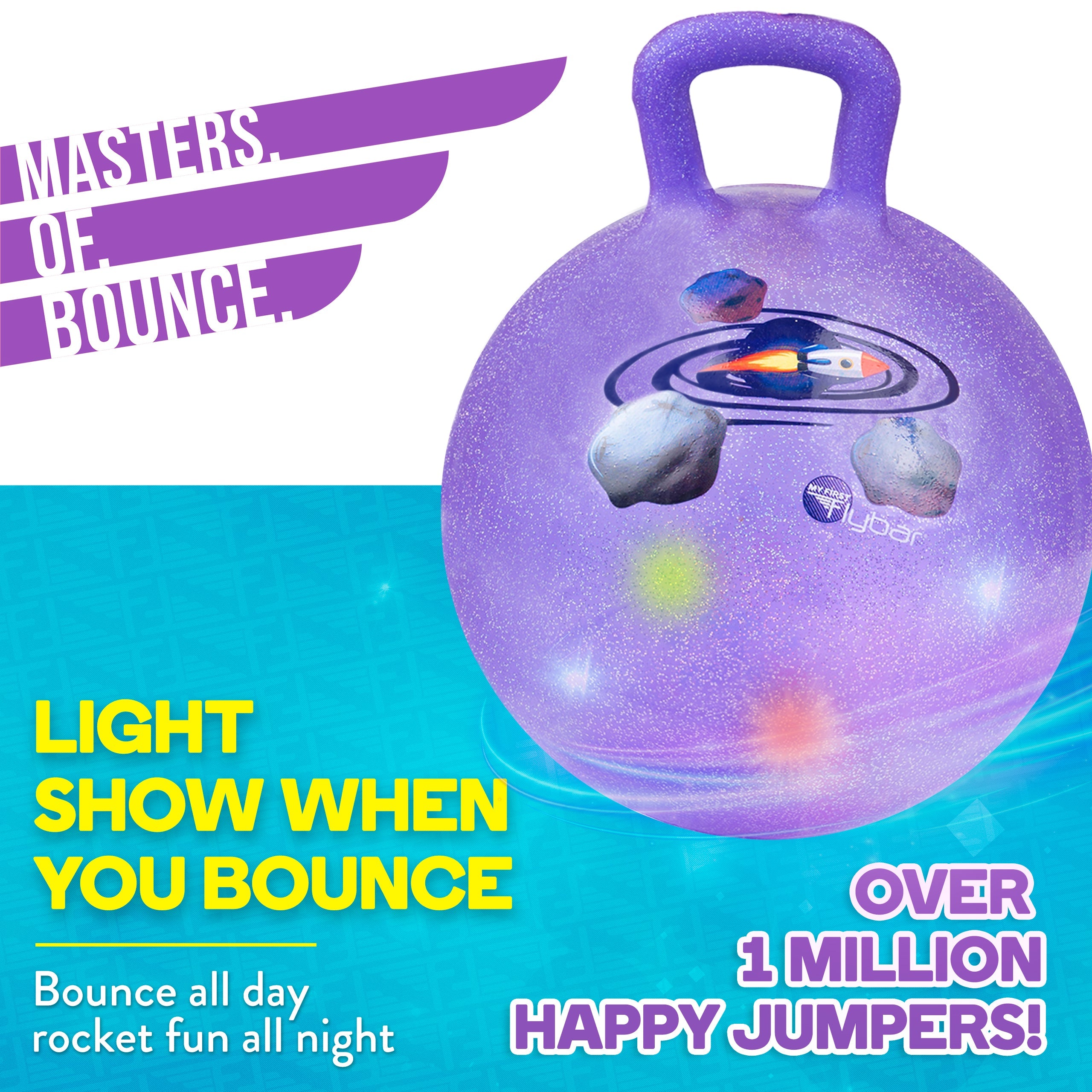 LED Light Up Dance Party Hopper Ball, Indoor/Outdoor, Kids 3+