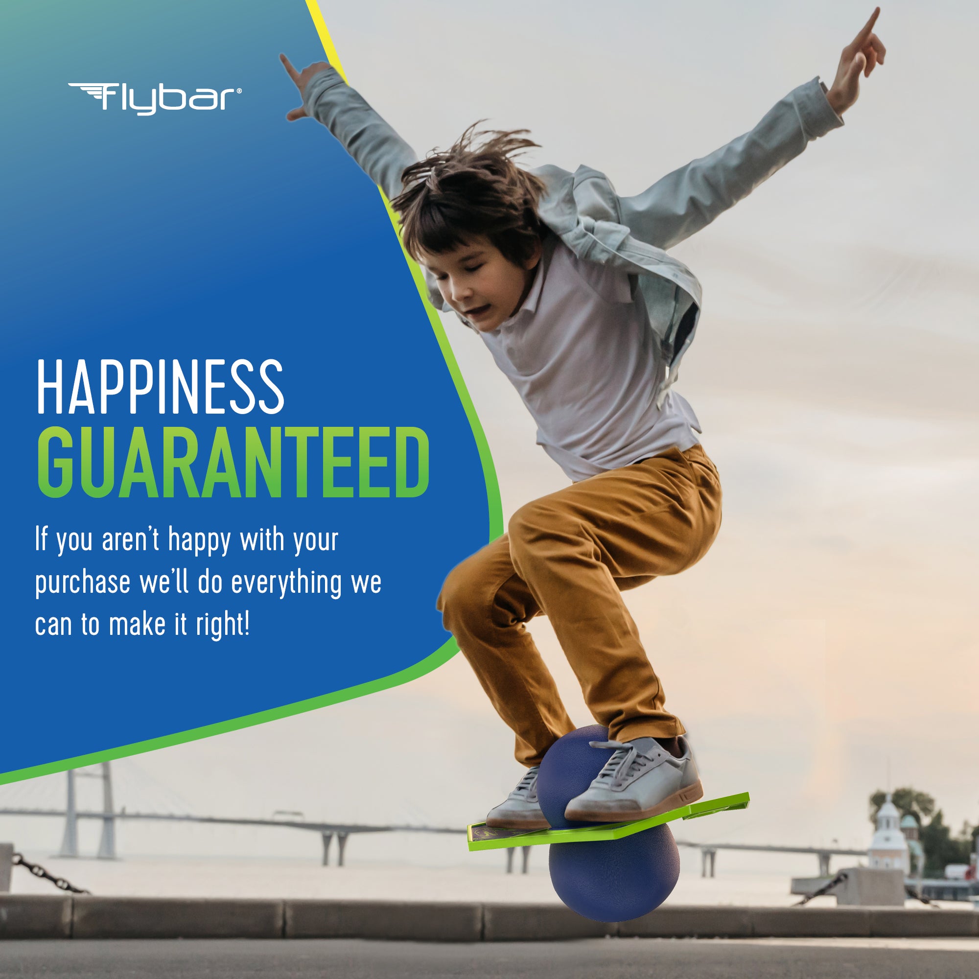 Flybar Pogo Trick Ball for Kids – Balance Bounce Board with Anti-Slip Deck – Pump Included - Indoor & Outdoor Toys for Boys and Girls Fun Way to Reduce Screen Time Supports up to 160 lbs – Ages 6+