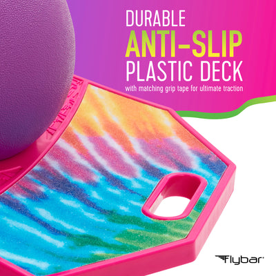 Flybar Pogo Trick Ball for Kids – Balance Bounce Board with Anti-Slip Deck – Pump Included - Indoor & Outdoor Toys for Boys and Girls Fun Way to Reduce Screen Time Supports up to 160 lbs – Ages 6+