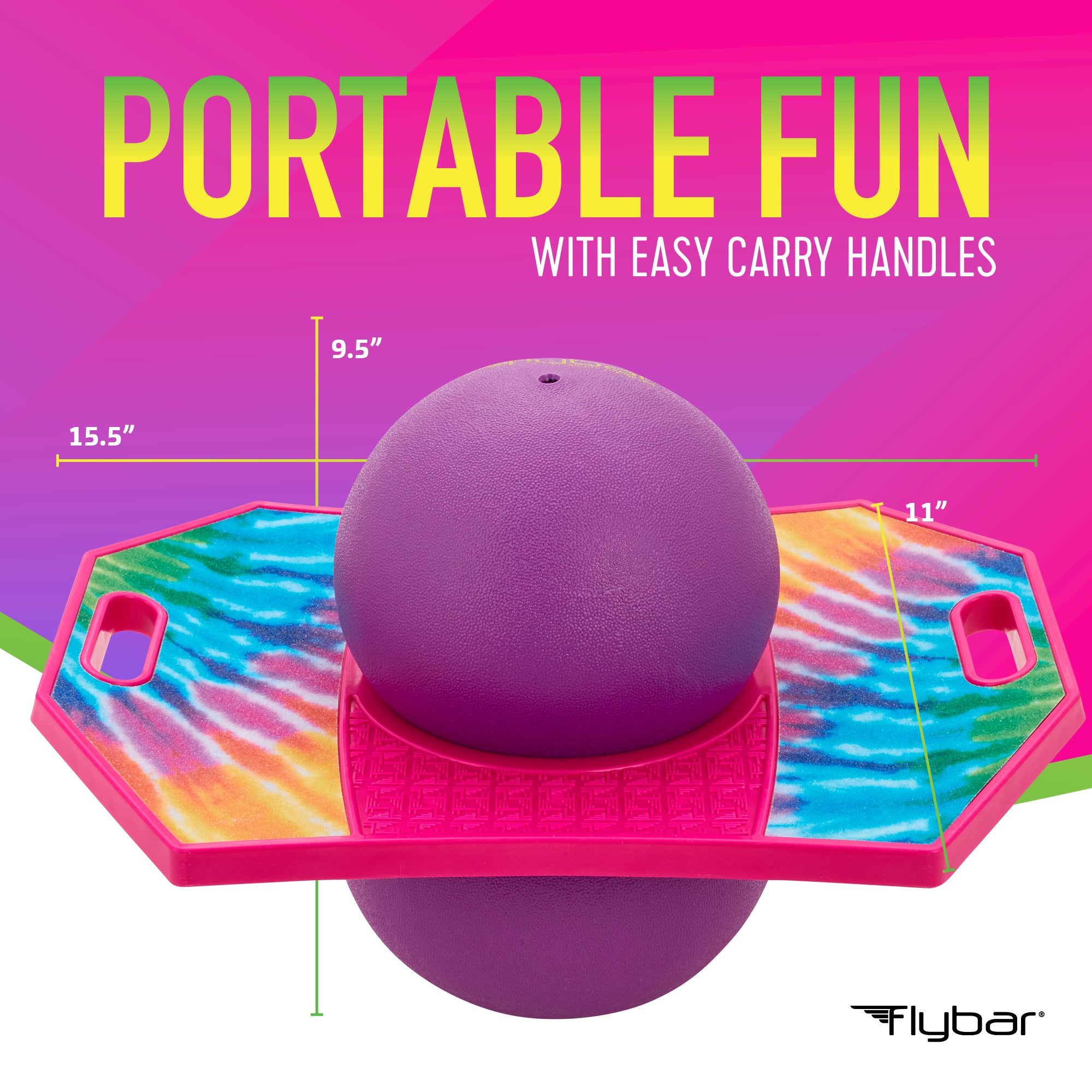 Flybar Pogo Trick Ball for Kids – Balance Bounce Board with Anti-Slip Deck – Pump Included - Indoor & Outdoor Toys for Boys and Girls Fun Way to Reduce Screen Time Supports up to 160 lbs – Ages 6+