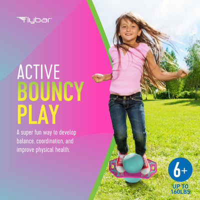 Flybar Pogo Trick Ball for Kids – Balance Bounce Board with Anti-Slip Deck – Pump Included - Indoor & Outdoor Toys for Boys and Girls Fun Way to Reduce Screen Time Supports up to 160 lbs – Ages 6+