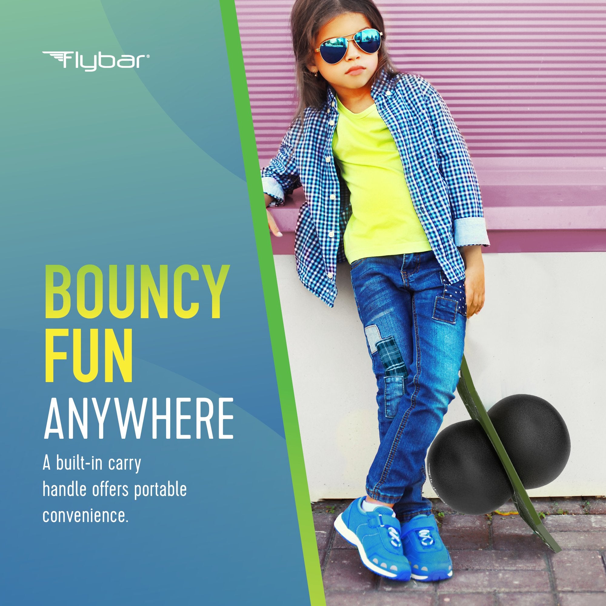 Flybar Pogo Trick Ball for Kids – Balance Bounce Board with Anti-Slip Deck – Pump Included - Indoor & Outdoor Toys for Boys and Girls Fun Way to Reduce Screen Time Supports up to 160 lbs – Ages 6+