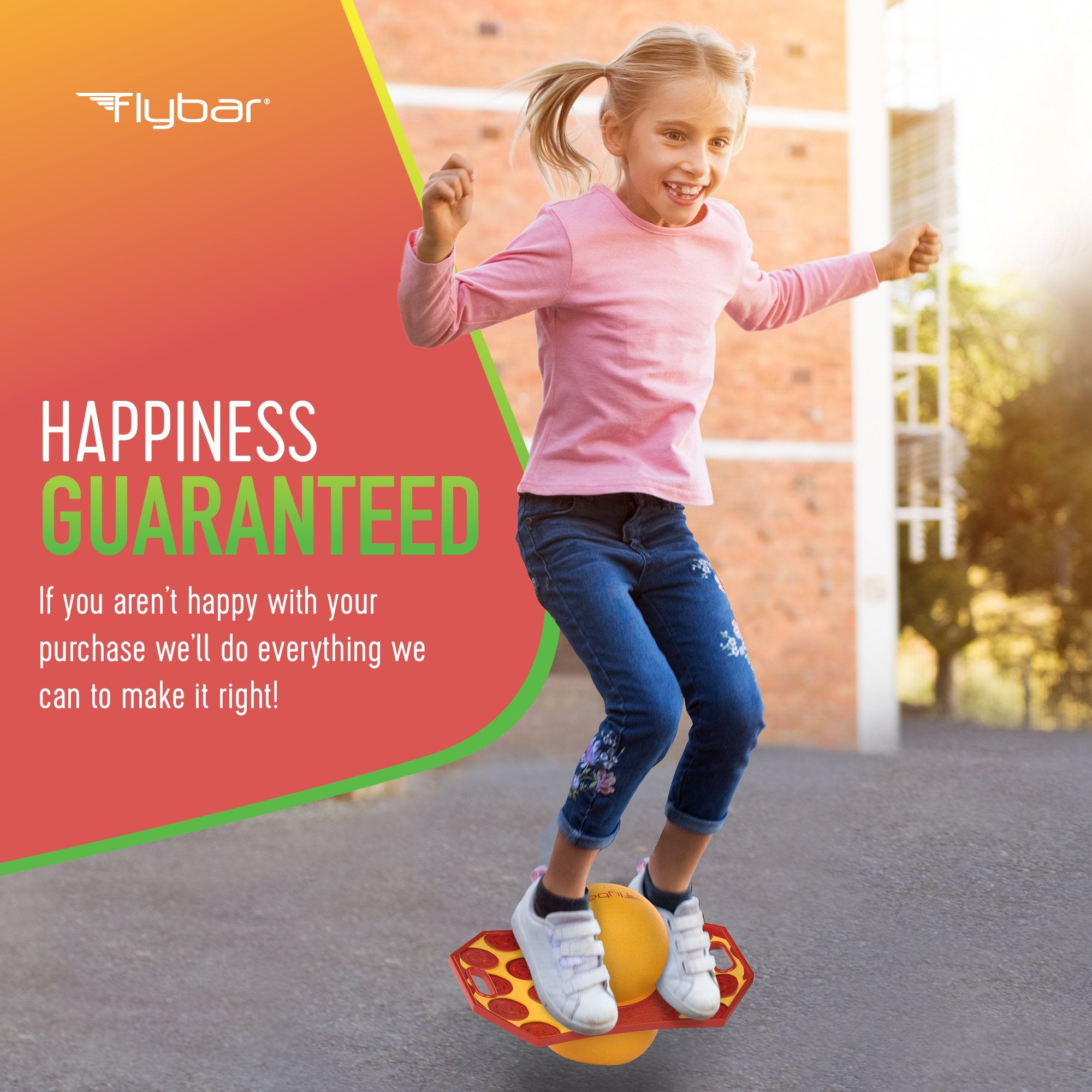 Flybar Pogo Trick Ball for Kids – Balance Bounce Board with Anti-Slip Deck – Pump Included - Indoor & Outdoor Toys for Boys and Girls Fun Way to Reduce Screen Time Supports up to 160 lbs – Ages 6+