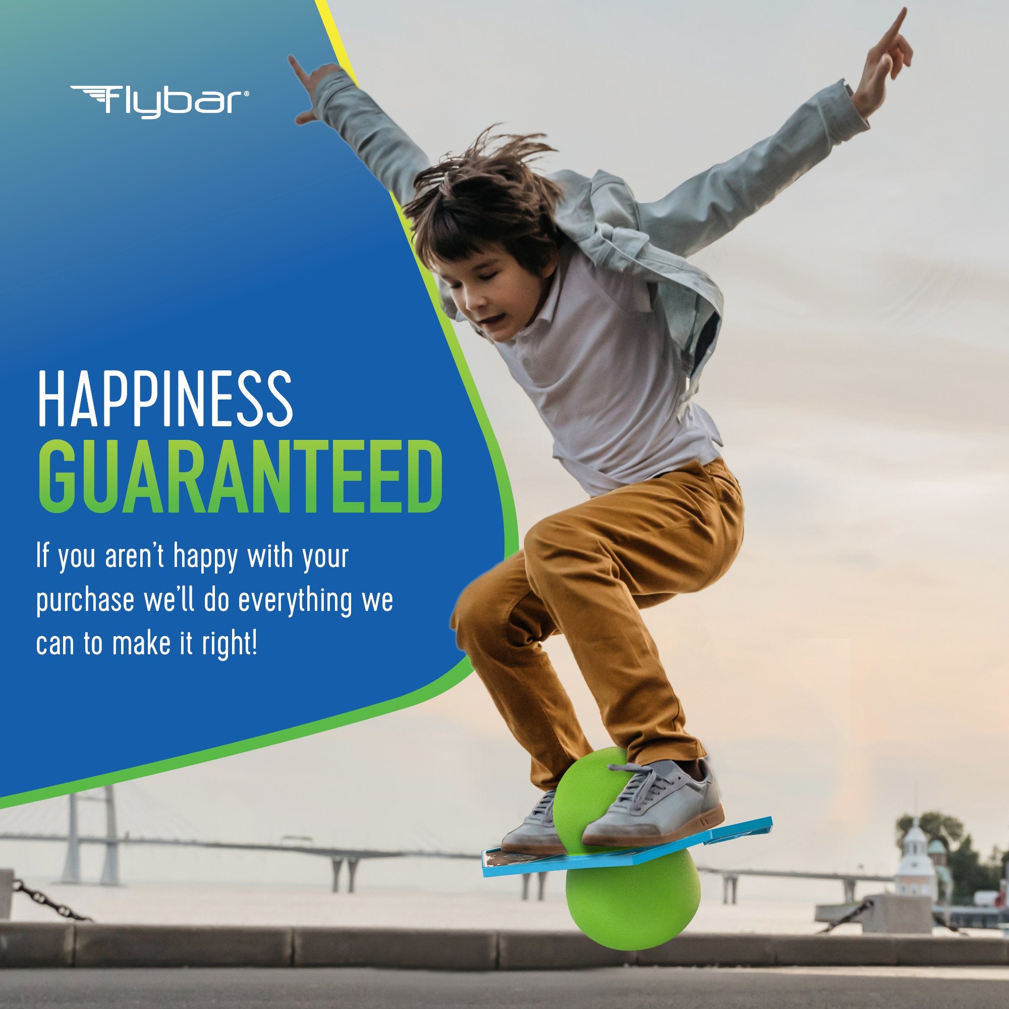 Flybar Pogo Trick Ball for Kids – Balance Bounce Board with Anti-Slip Deck – Pump Included - Indoor & Outdoor Toys for Boys and Girls Fun Way to Reduce Screen Time Supports up to 160 lbs – Ages 6+