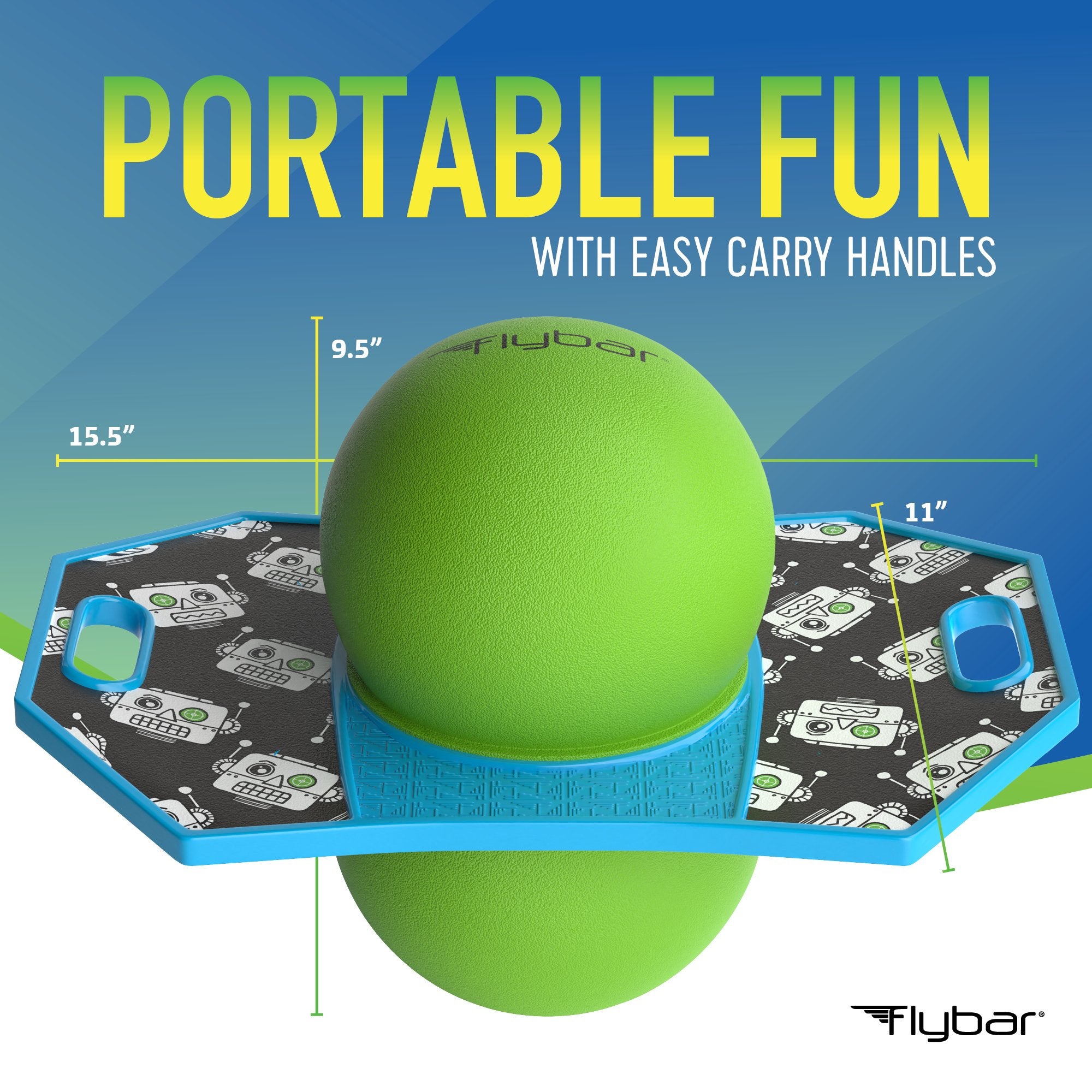 Flybar Pogo Trick Ball for Kids – Balance Bounce Board with Anti-Slip Deck – Pump Included - Indoor & Outdoor Toys for Boys and Girls Fun Way to Reduce Screen Time Supports up to 160 lbs – Ages 6+