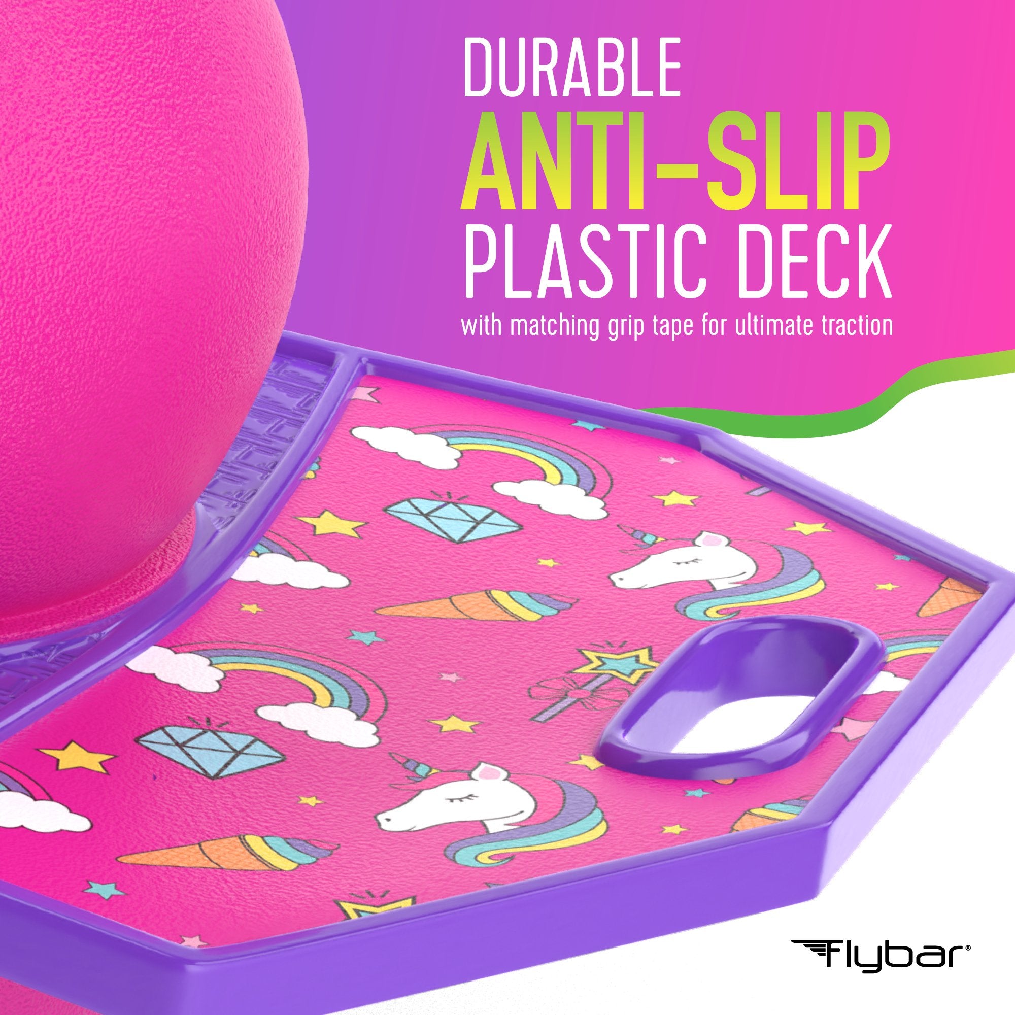 Flybar Pogo Trick Ball for Kids – Balance Bounce Board with Anti-Slip Deck – Pump Included - Indoor & Outdoor Toys for Boys and Girls Fun Way to Reduce Screen Time Supports up to 160 lbs – Ages 6+