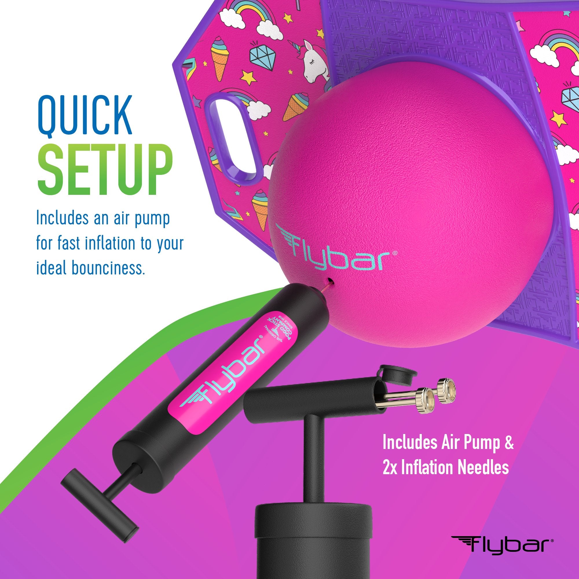 Flybar Pogo Trick Ball for Kids – Balance Bounce Board with Anti-Slip Deck – Pump Included - Indoor & Outdoor Toys for Boys and Girls Fun Way to Reduce Screen Time Supports up to 160 lbs – Ages 6+