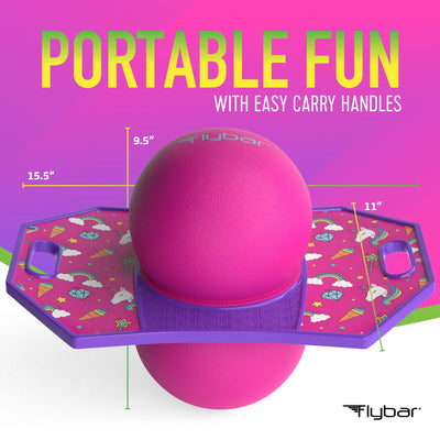 Flybar Pogo Trick Ball for Kids – Balance Bounce Board with Anti-Slip Deck – Pump Included - Indoor & Outdoor Toys for Boys and Girls Fun Way to Reduce Screen Time Supports up to 160 lbs – Ages 6+