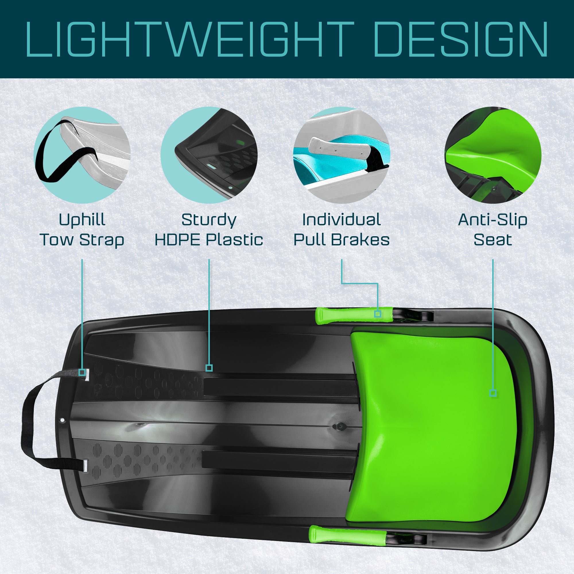 Gizmo Riders Tron Bobsled for Kids, Ages 3+, Max 120lbs