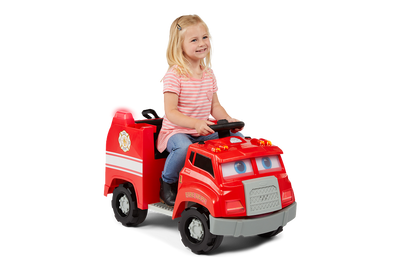 6V KT Interactive Fire Truck Red