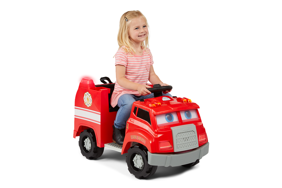 6V KT Interactive Fire Truck Red