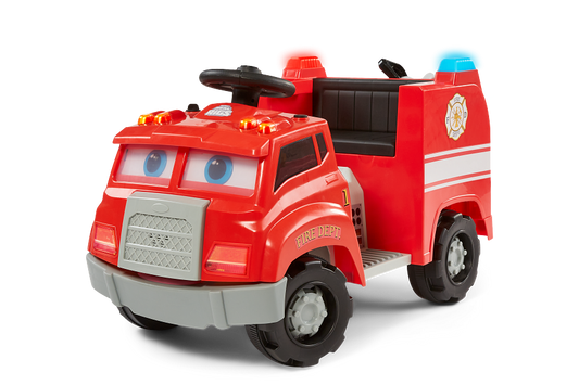 6V KT Interactive Fire Truck Red