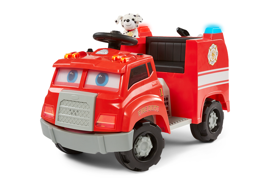 6V KT Interactive Fire Truck Red