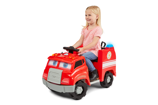 6V KT Interactive Fire Truck Red