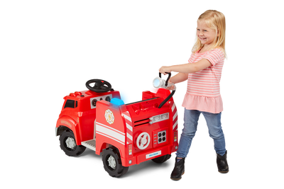 6V KT Interactive Fire Truck Red