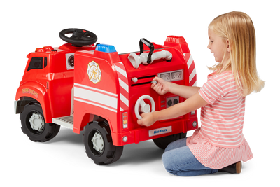 6V KT Interactive Fire Truck Red