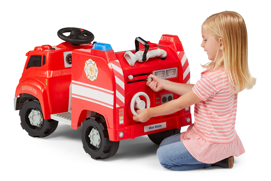 6V KT Interactive Fire Truck Red