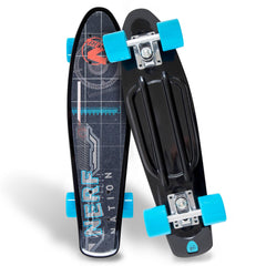 Flybar 22 Inch Complete Plastic Cruiser Skateboard Custom Non-Slip Deck Multiple Colors (NERF Blue) - Flybar1