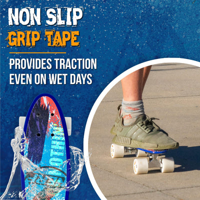 Flybar 22 Inch Complete Plastic Cruiser Skateboard Custom Non-Slip Deck Multiple Colors (NERF Blue) - Flybar1