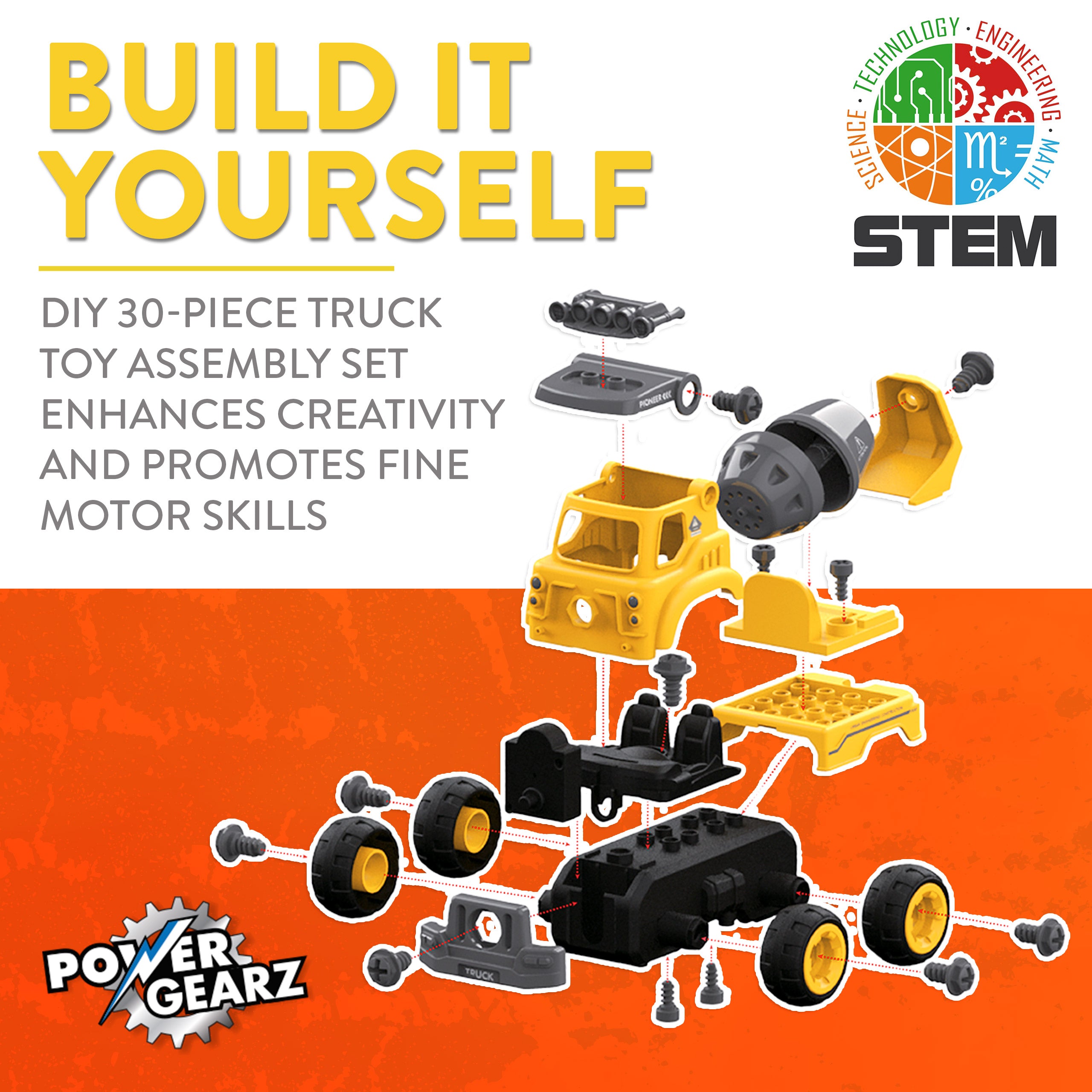 Power Gearz DIY Build and Drive Remote Control Take Apart Car – Kids Ages 3+