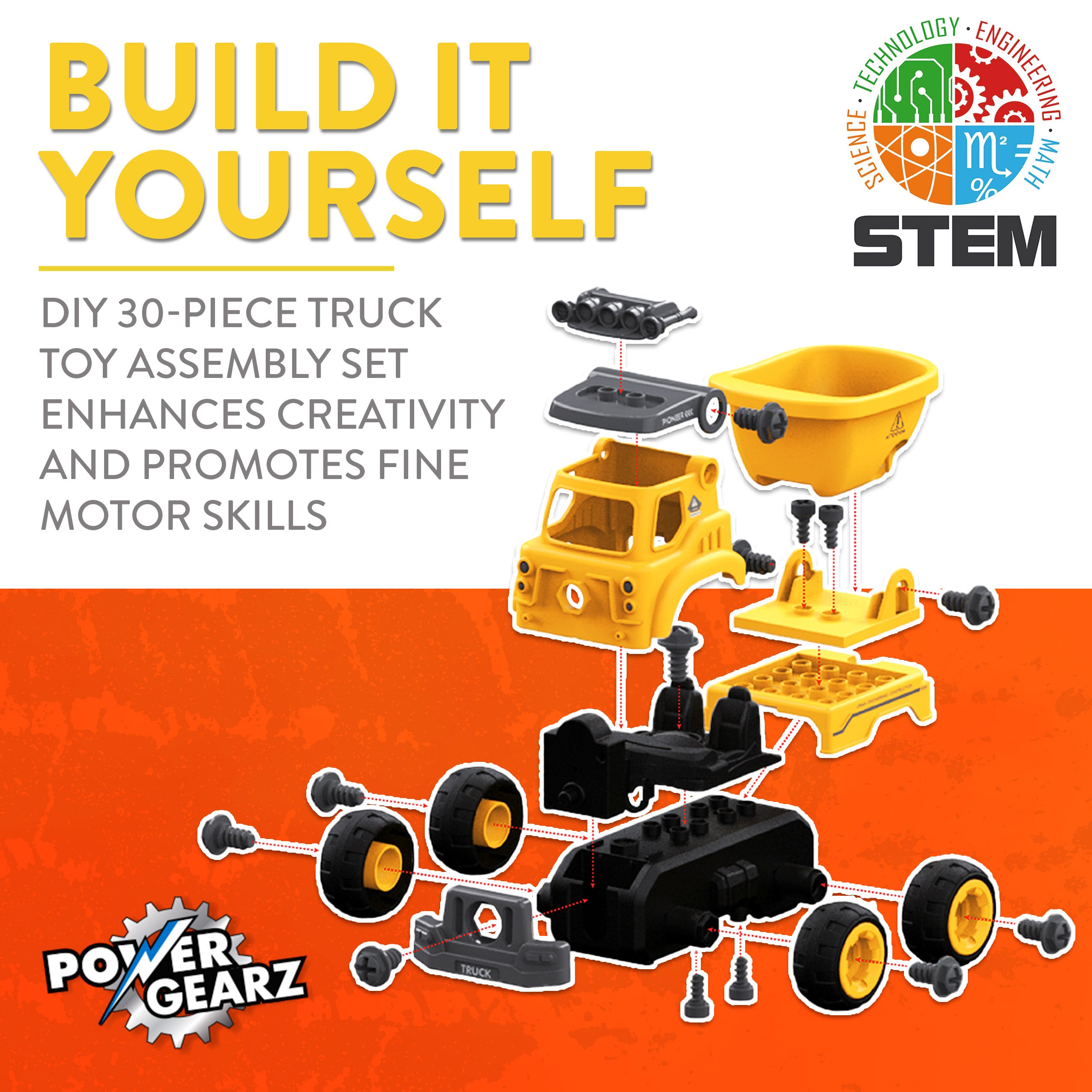 Power Gearz DIY Build and Drive Remote Control Take Apart Car – Kids Ages 3+