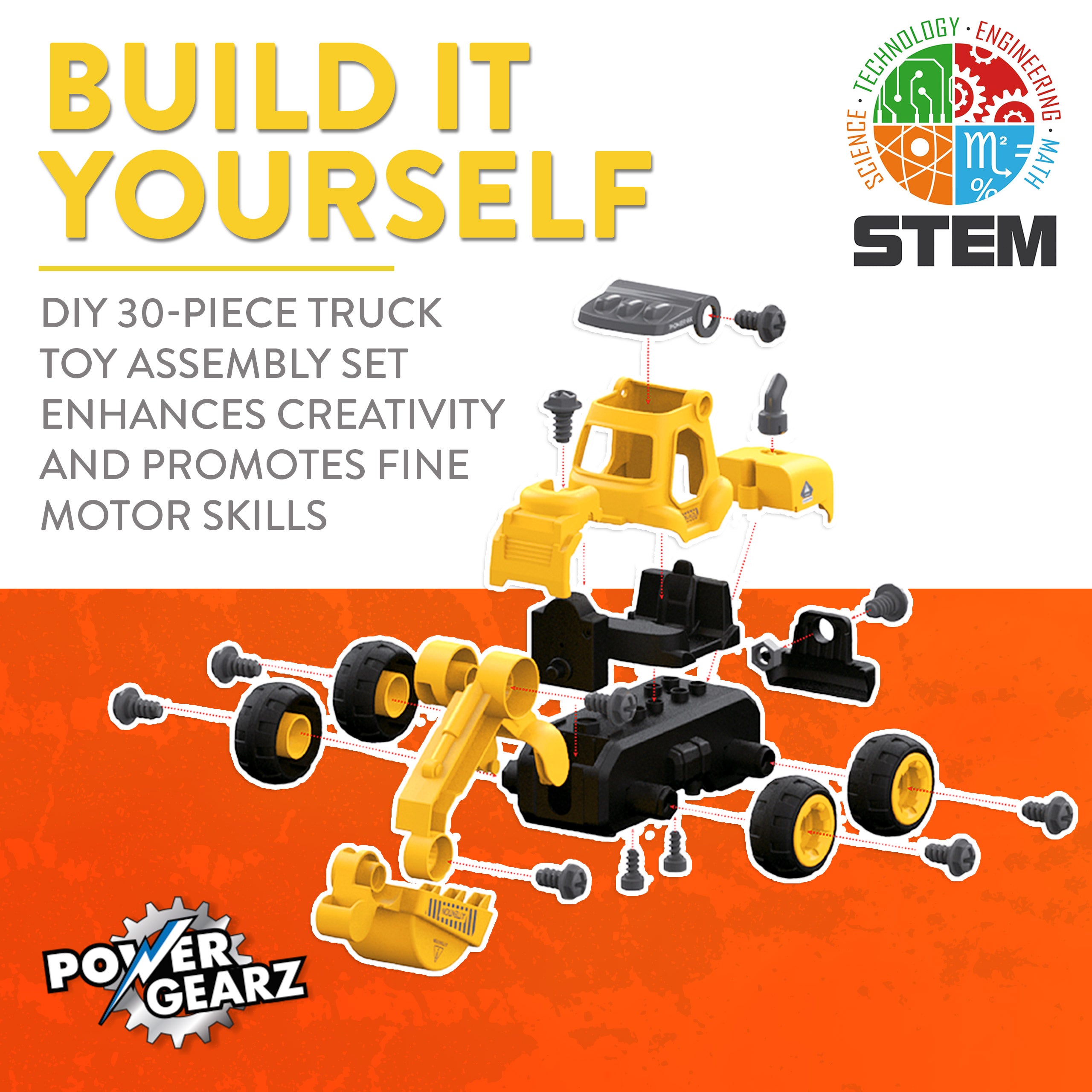 Power Gearz DIY Build and Drive Remote Control Take Apart Car – Kids Ages 3+