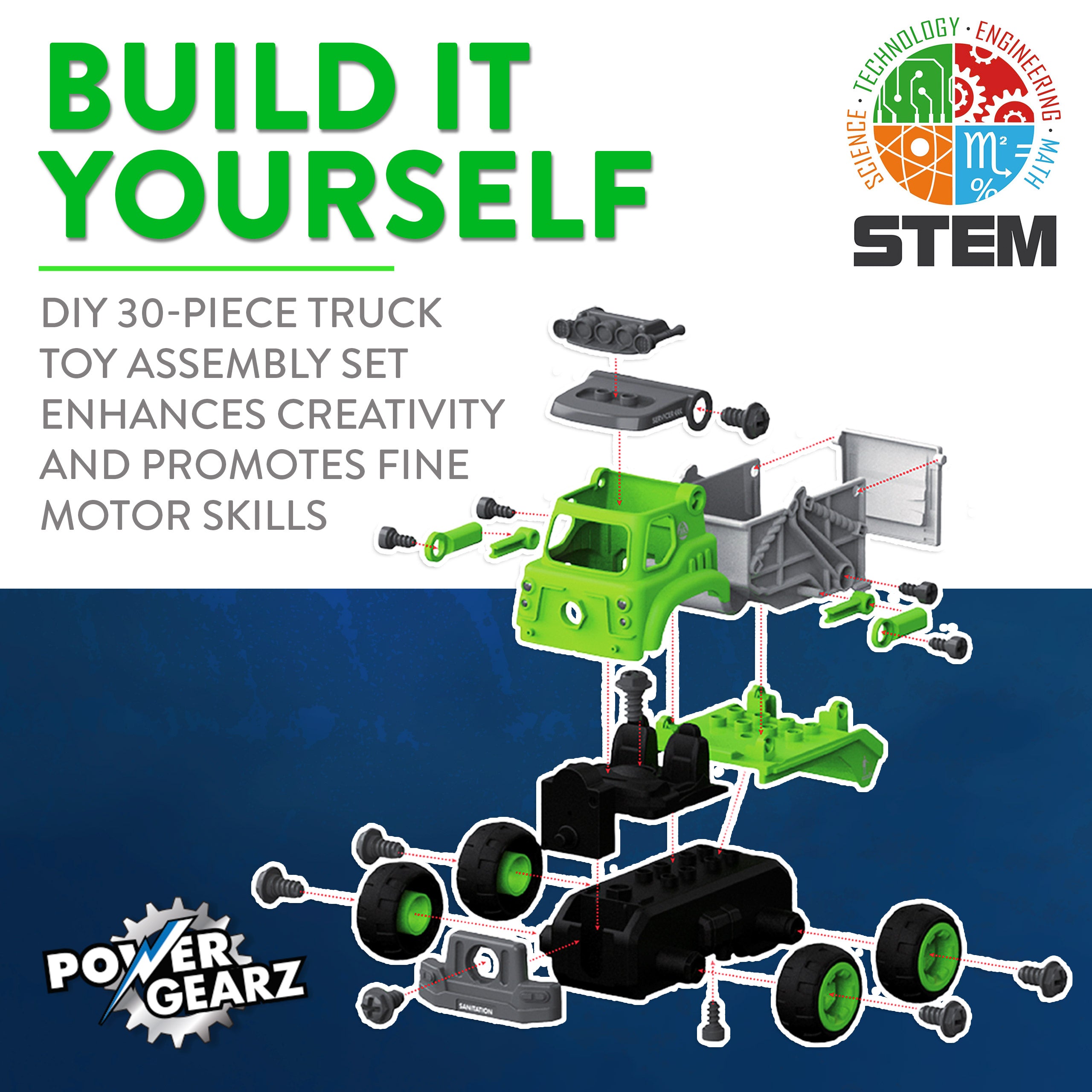 Power Gearz DIY Build and Drive Remote Control Take Apart Car – Kids Ages 3+